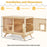 MCombo Wooden Cat House Villa, TV Shape Luxury Cat Shelter with Scratching Post and Escape Door, Wood Cat Condo Indoor for Cats/Kittens CT55