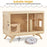 MCombo Wooden Cat House Villa, TV Shape Luxury Cat Shelter with Scratching Post and Escape Door, Wood Cat Condo Indoor for Cats/Kittens CT55