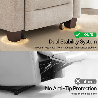 Wall Hugger Power Recliner Chair for Small Spaces, RV & Living Room HL164