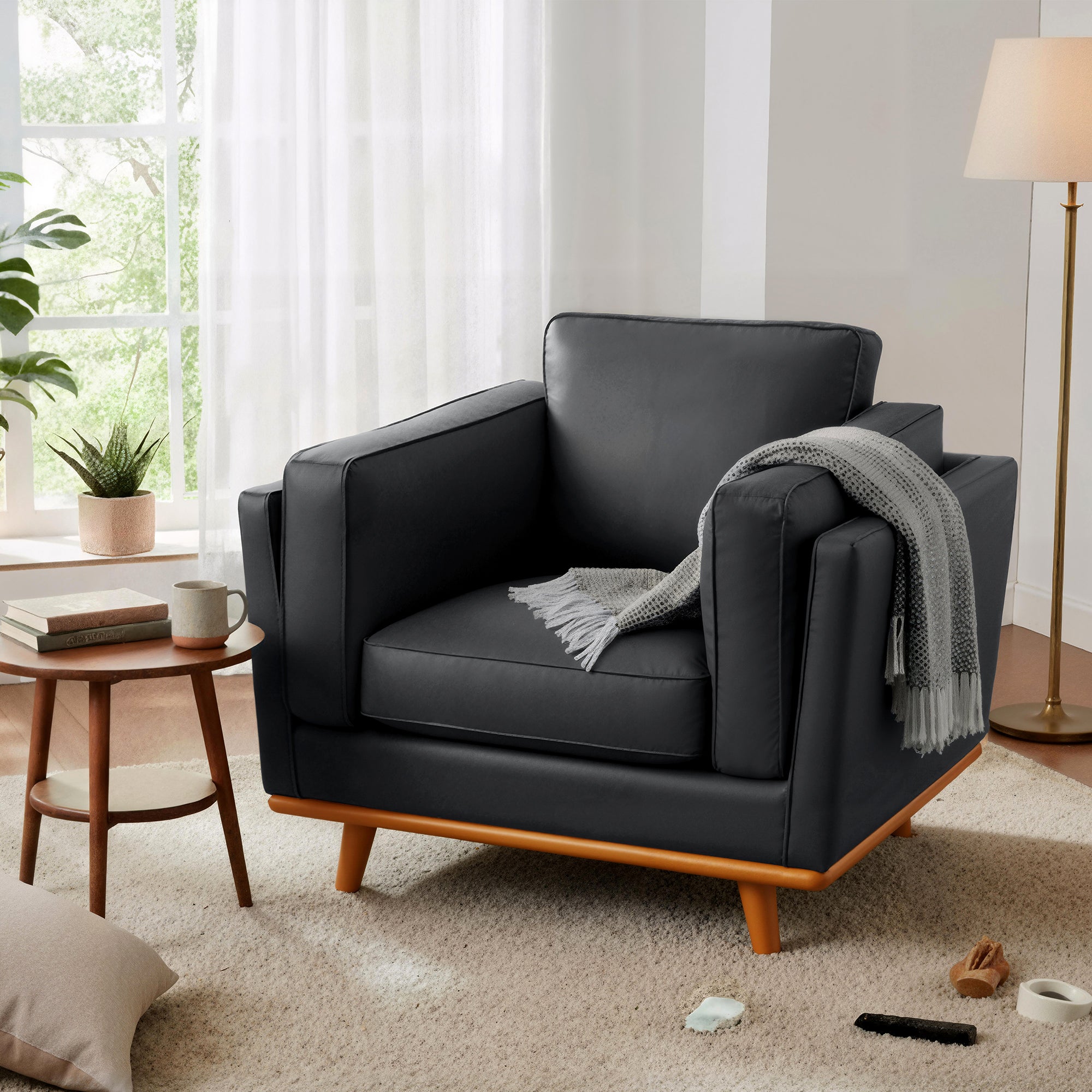 Napa Leather Couch,  Leather Sofa for Living Room, Office, Solid Wood Accent, Vintage Italian Leather, VE792|VE793|VE794