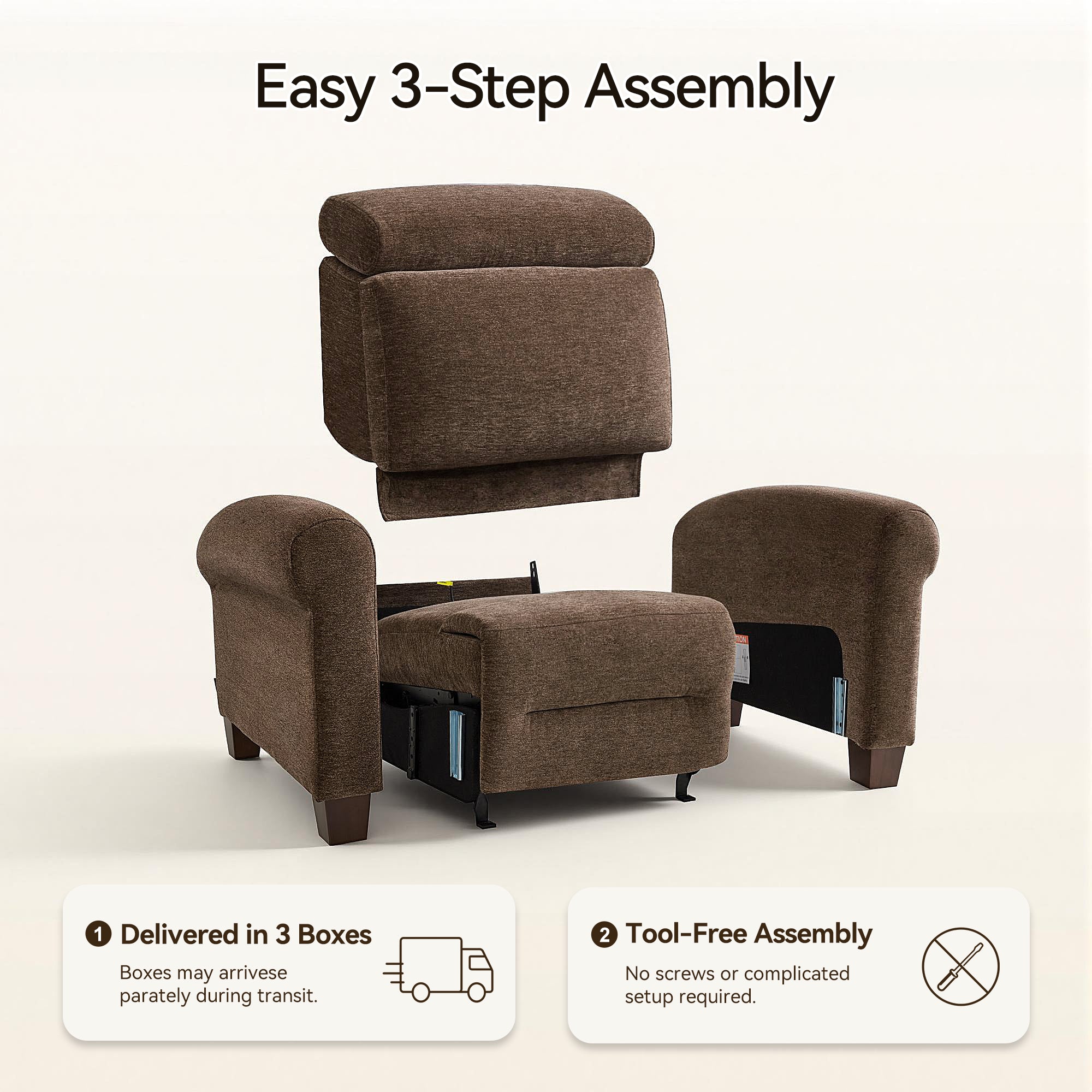 Wall Hugger Power Recliner Chair for Small Spaces, RV & Living Room HL164