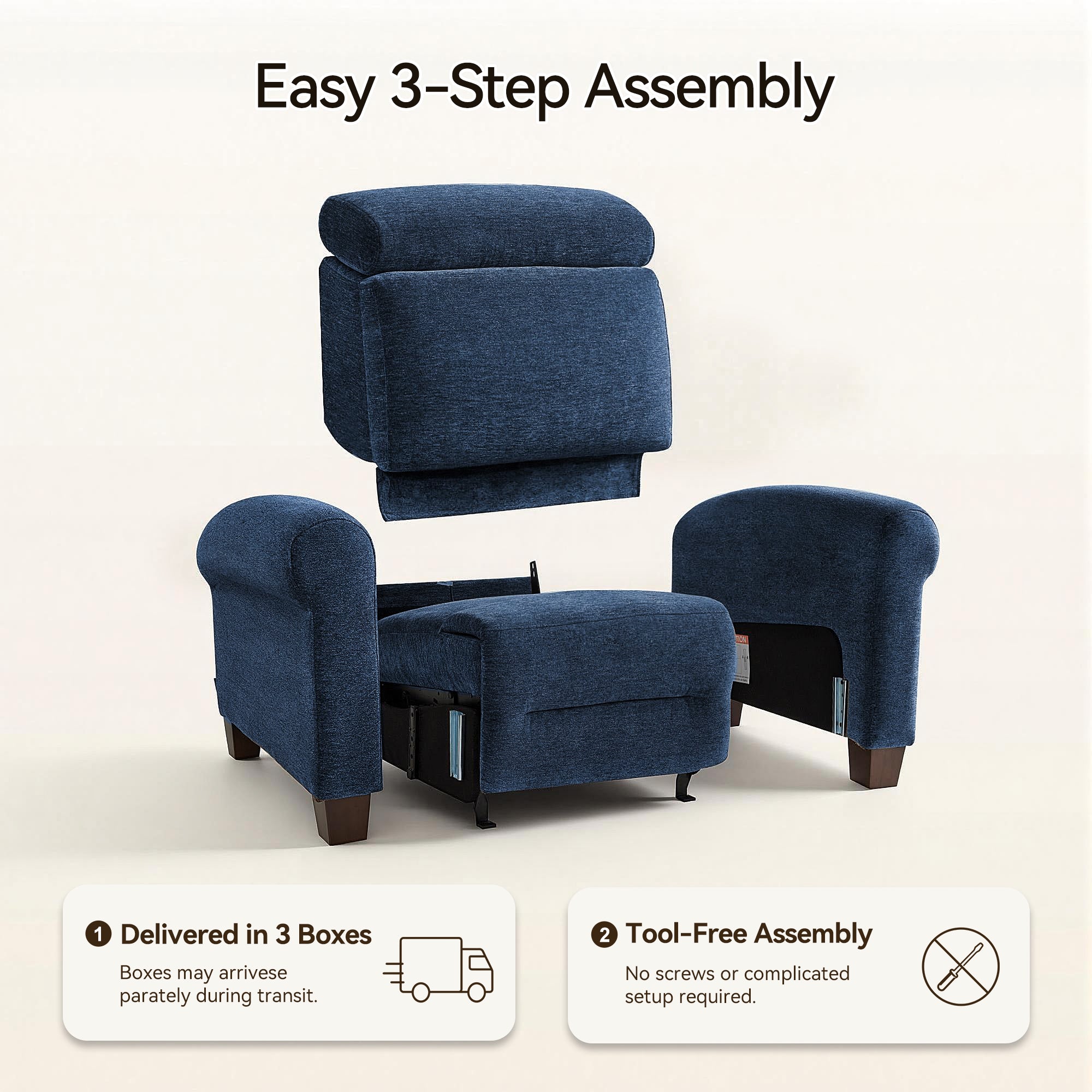 Wall Hugger Power Recliner Chair for Small Spaces, RV & Living Room HL164