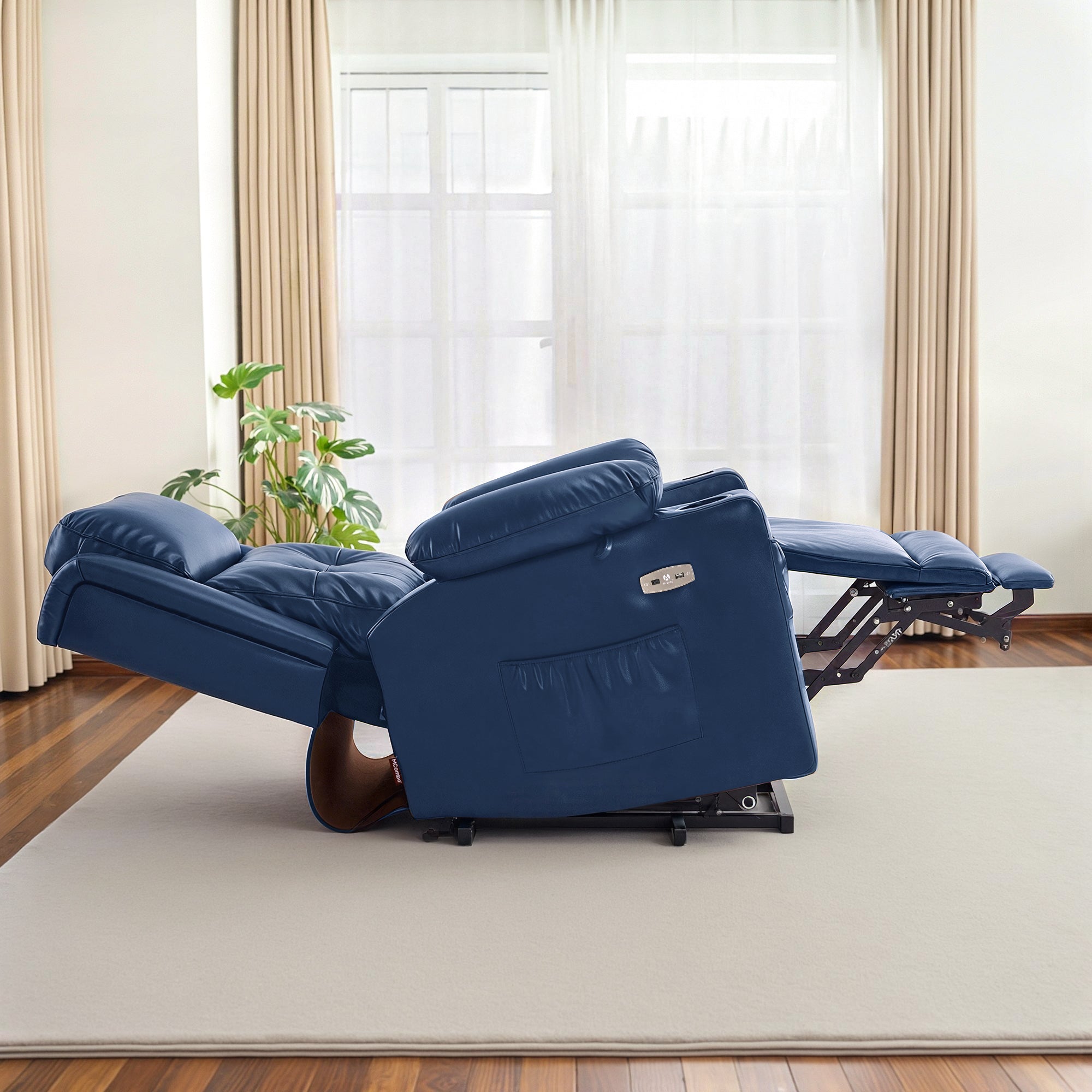 Power Lift Recliner Chair for Elderly, Triple Motor, Massage and Heat, Faux Leather 7661|7662