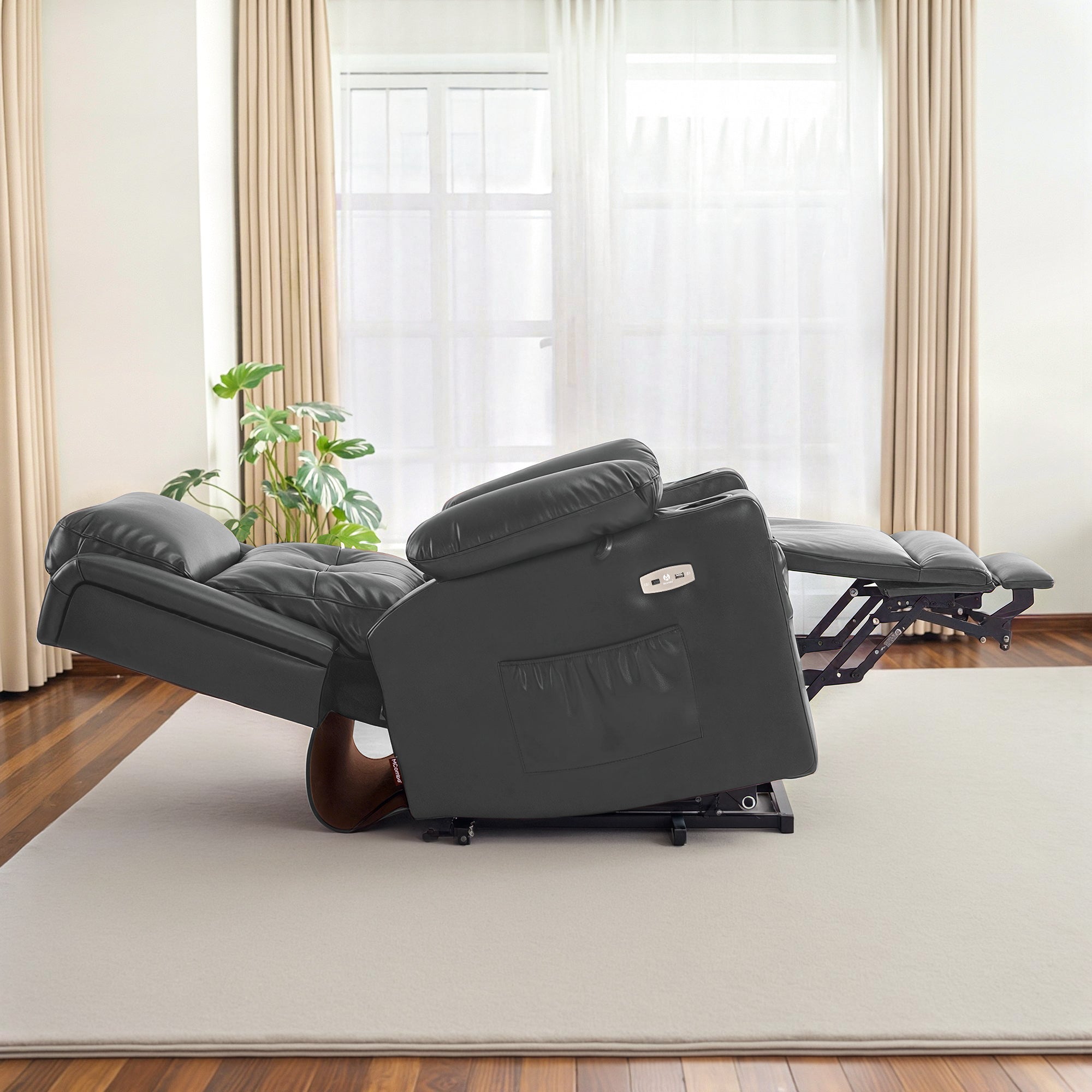 Power Lift Recliner Chair for Elderly, Triple Motor, Massage and Heat, Faux Leather 7661|7662