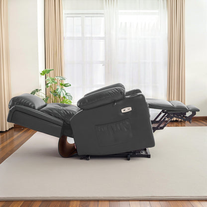 Power Lift Recliner Chair for Elderly, Triple Motor, Massage and Heat, Faux Leather 7661|7662