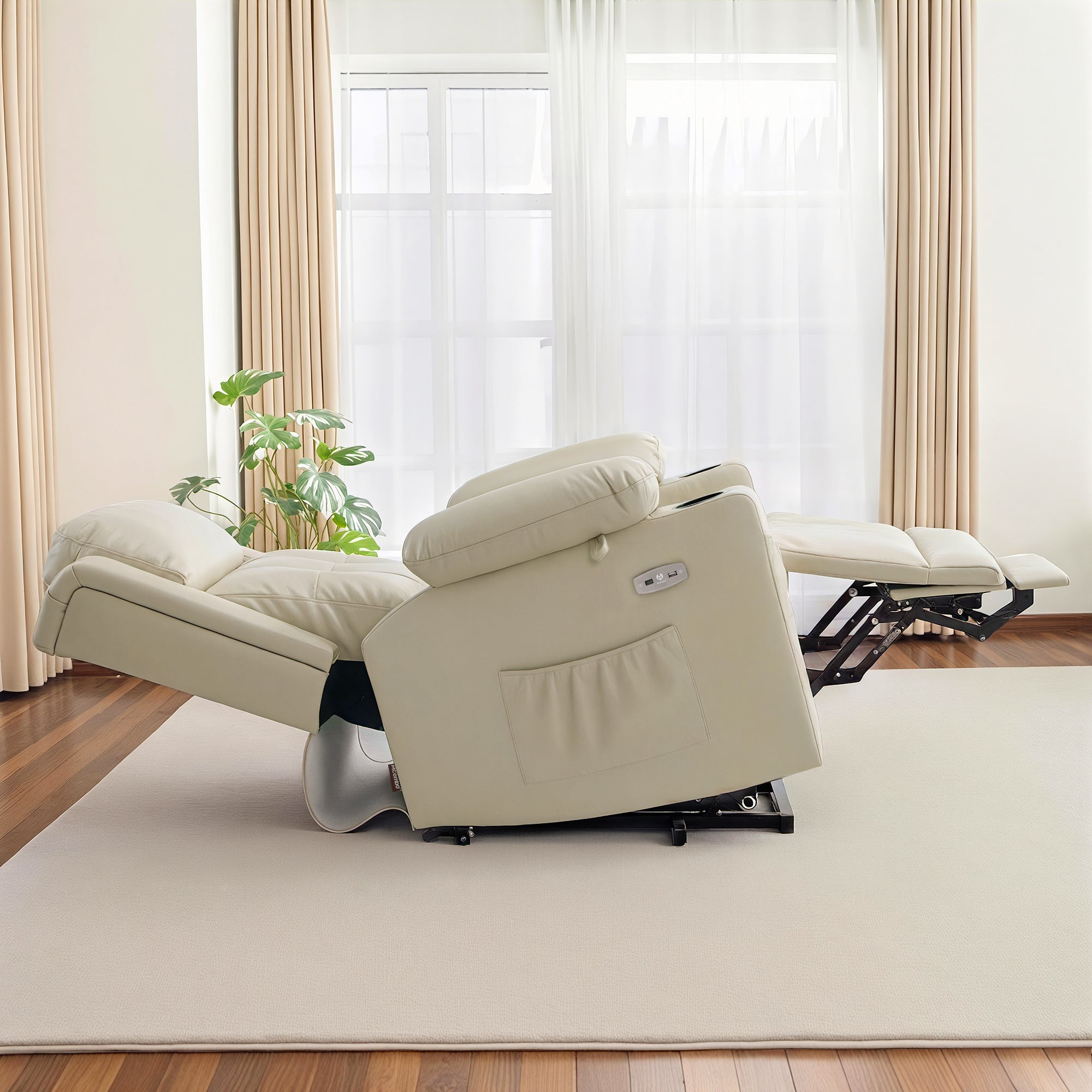 Power Lift Recliner Chair for Elderly, Triple Motor, Massage and Heat, Faux Leather 7661|7662