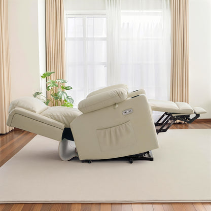 Power Lift Recliner Chair for Elderly, Triple Motor, Massage and Heat, Faux Leather 7661|7662