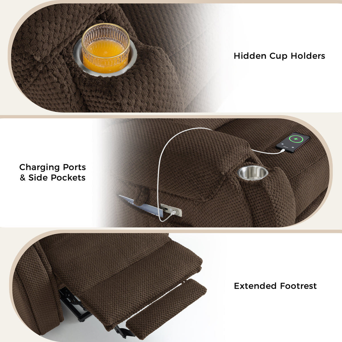 4-Motor Power Lift Recliner with Power Lumbar & Headrest R7558