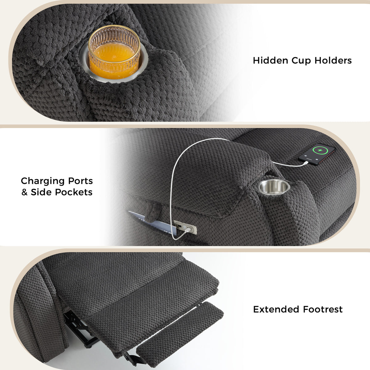 4-Motor Power Lift Recliner with Power Lumbar & Headrest R7558