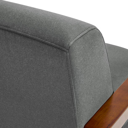 Swivel Glider Accent Chair, Wood Arm, Pet-Friendly Fabric, Classic Style for Living Room & Bedroom