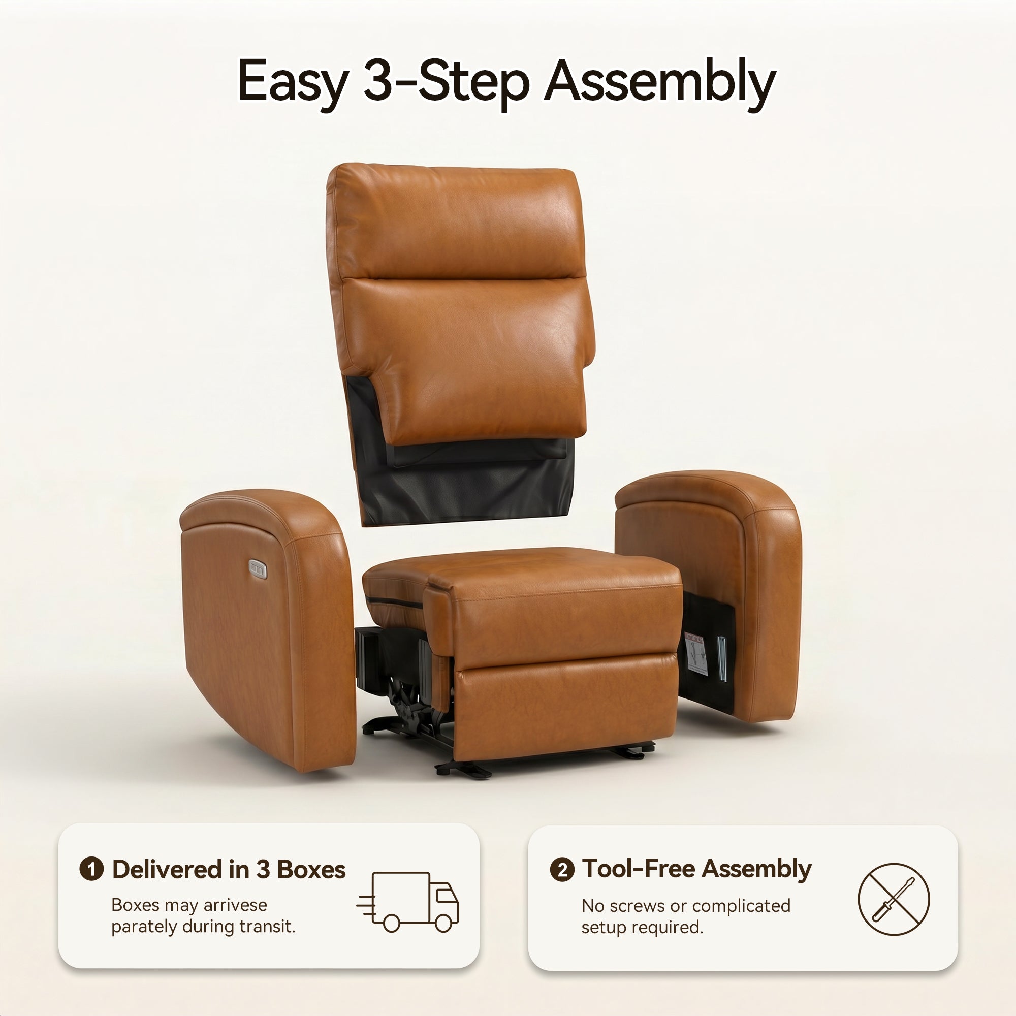 Zero Wall Recliner Chair, Power Recliner with USB & Type-C Dual Charge Ports, for Small Space, Living Room, RV PR644
