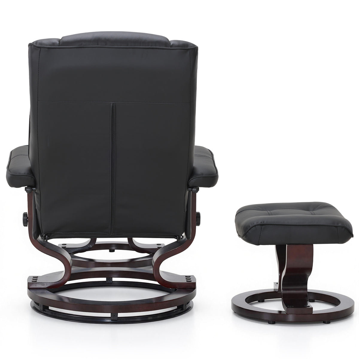 Swivel Recliner with Ottoman, Faux Leather 9019