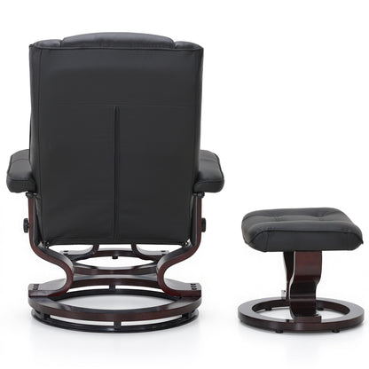 Swivel Recliner with Ottoman, Faux Leather 9019