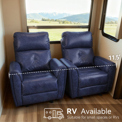 Zero Wall Hugger Recliners Chair for small space, Faux Leather PR699