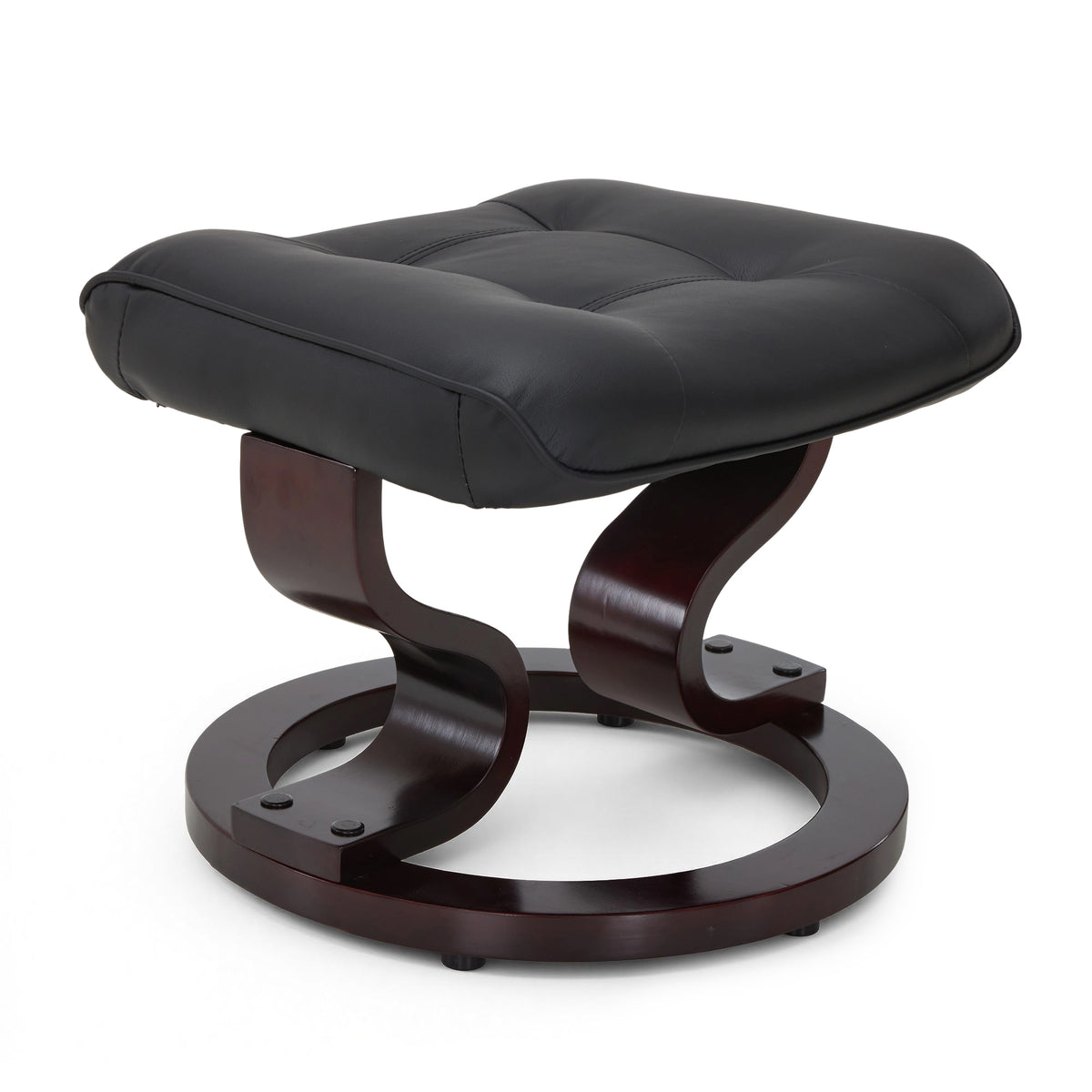 Swivel Recliner with Ottoman, Faux Leather 9019