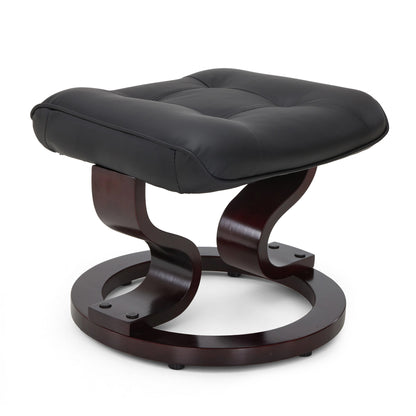 Swivel Recliner with Ottoman, Faux Leather 9019