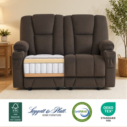 58 in Reclining Loveseat Recliner with Heat & Massage 6034M1