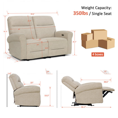 Wall Hugger Power Reclining Loveseat, Farbic PR635M1