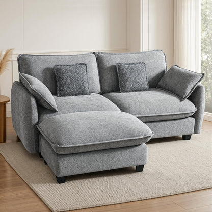 Oversized Cloud Modular Sectional Sofa, FSC Certified Sectional Couches with Ottoman for Living Room S0701