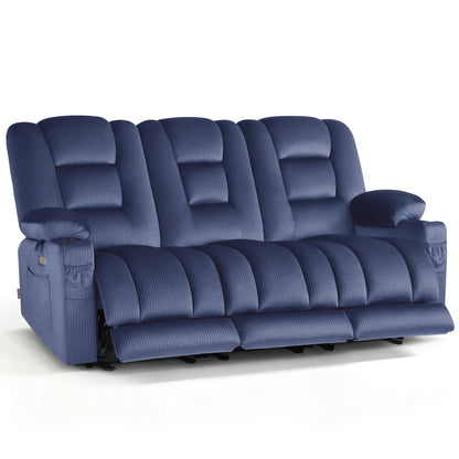 82 in 3 Seater Reclining Sofa with Heat and Massage PR648M3