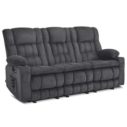 Power Reclining Loveseat with Heat and Massage, Fabric RS6314