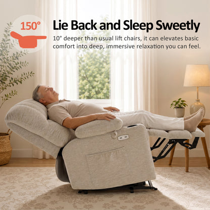 Power Lift Recliner Chair, Massage and Heat, Fabric 7095|7099|R7092|R7096