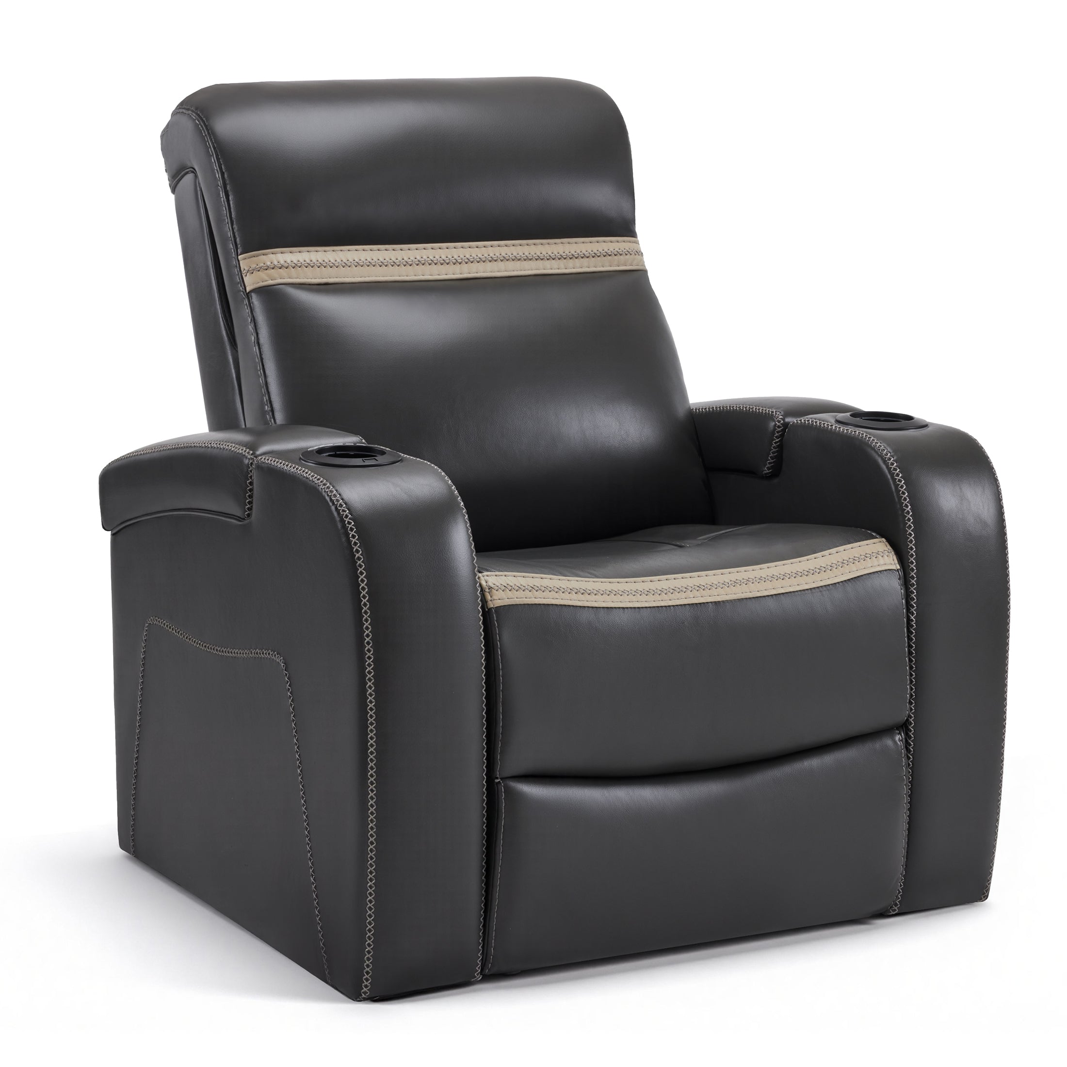 Power Recliner Chair, Home Theater Seating, Faux Leather HTS400