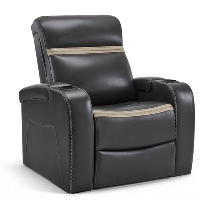 Power Recliner Chair, Home Theater Seating, Faux Leather HTS400