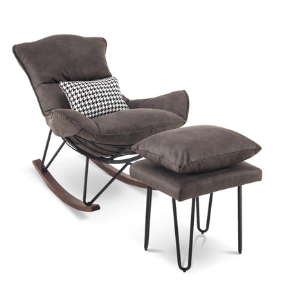 Accent Rocking Chairs with Ottoman, Fabric HQ203