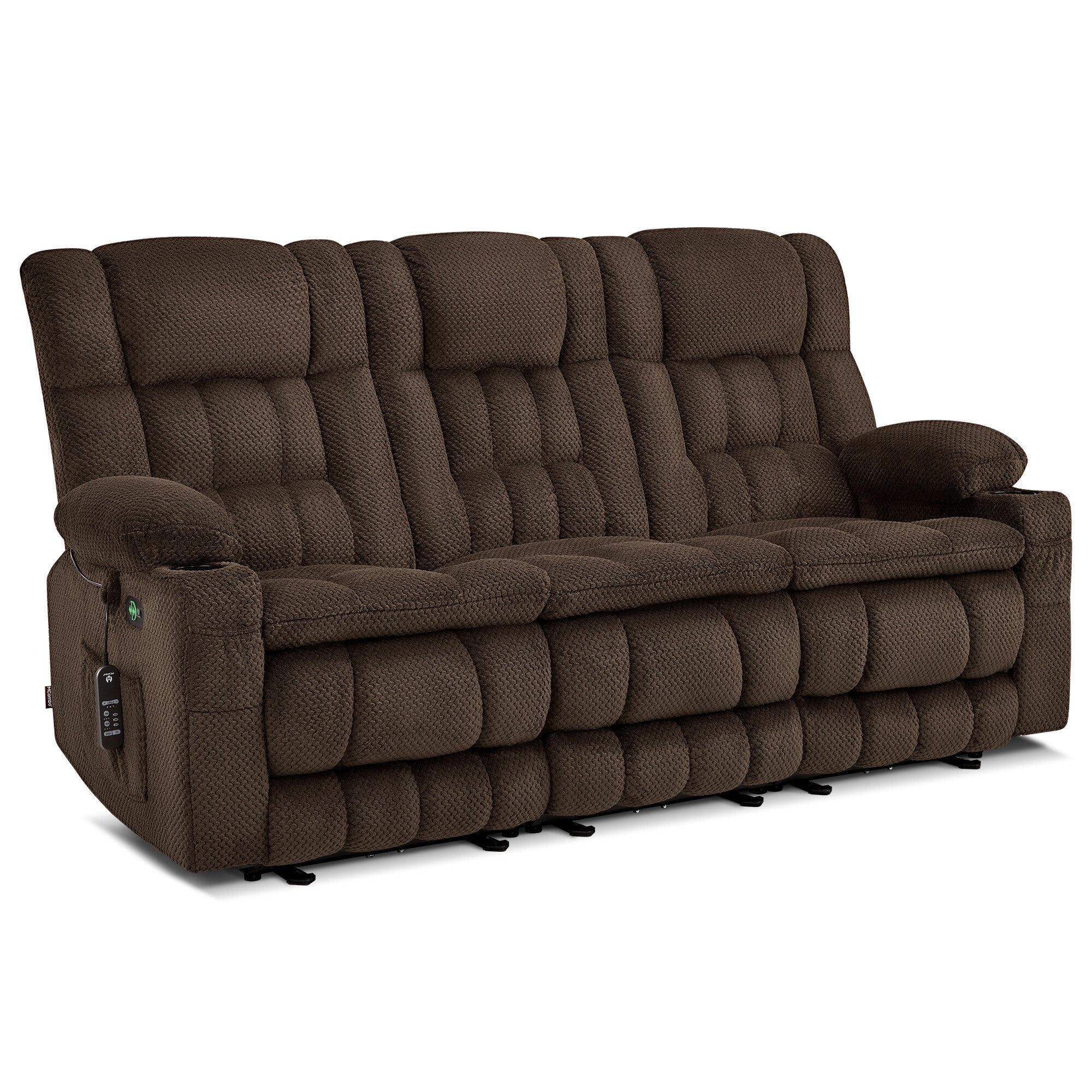 Power Reclining Loveseat with Heat and Massage, Fabric RS6314