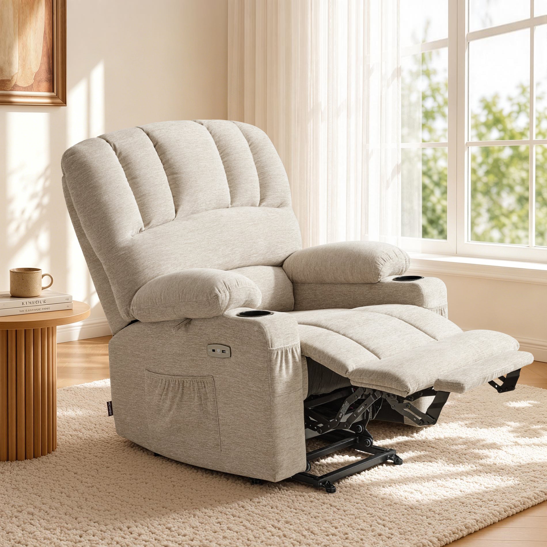 Power Lift Recliner Chair, Massage and Heat, Fabric 7095|7099|R7092|R7096
