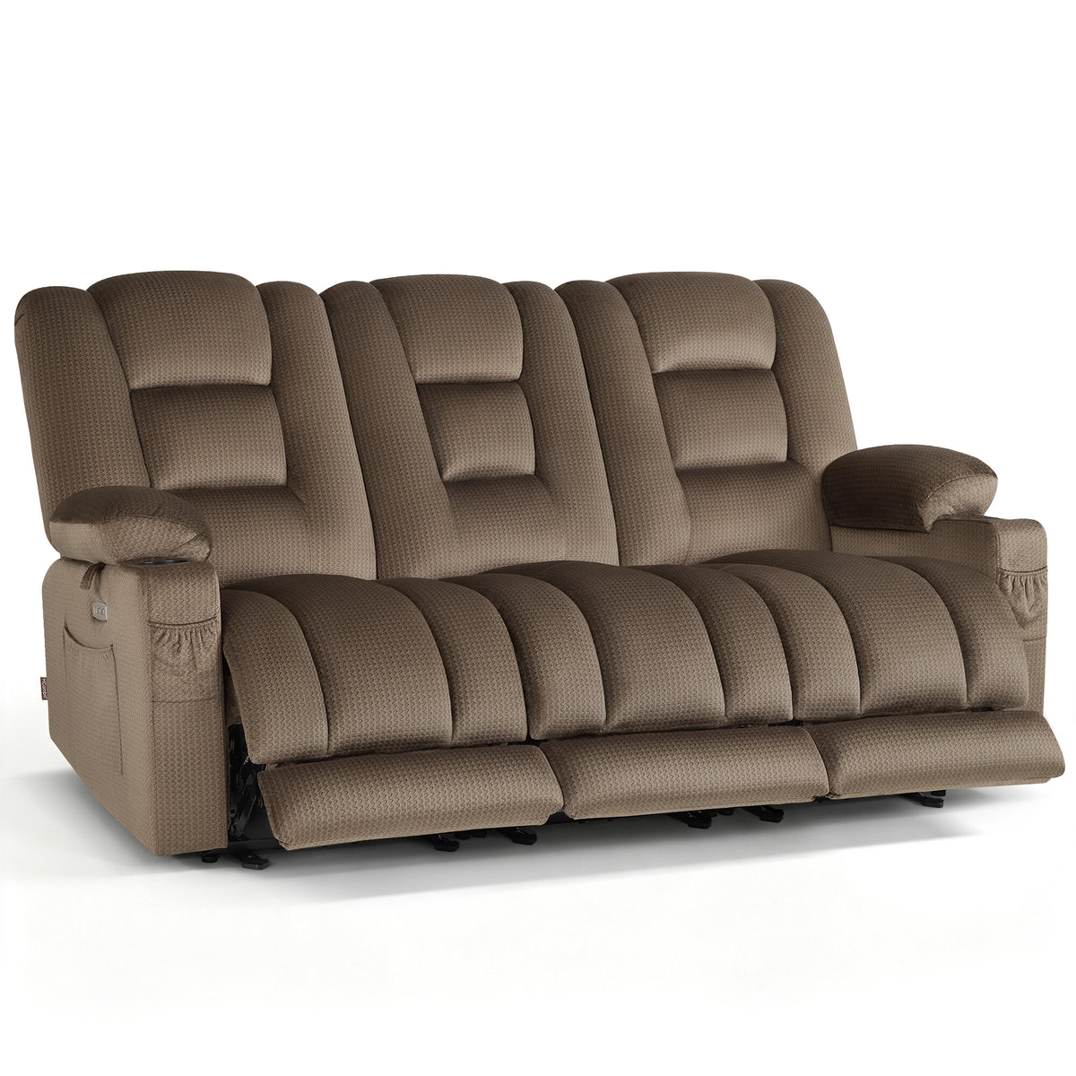 82 in 3 Seater Reclining Sofa with Heat and Massage PR648M3