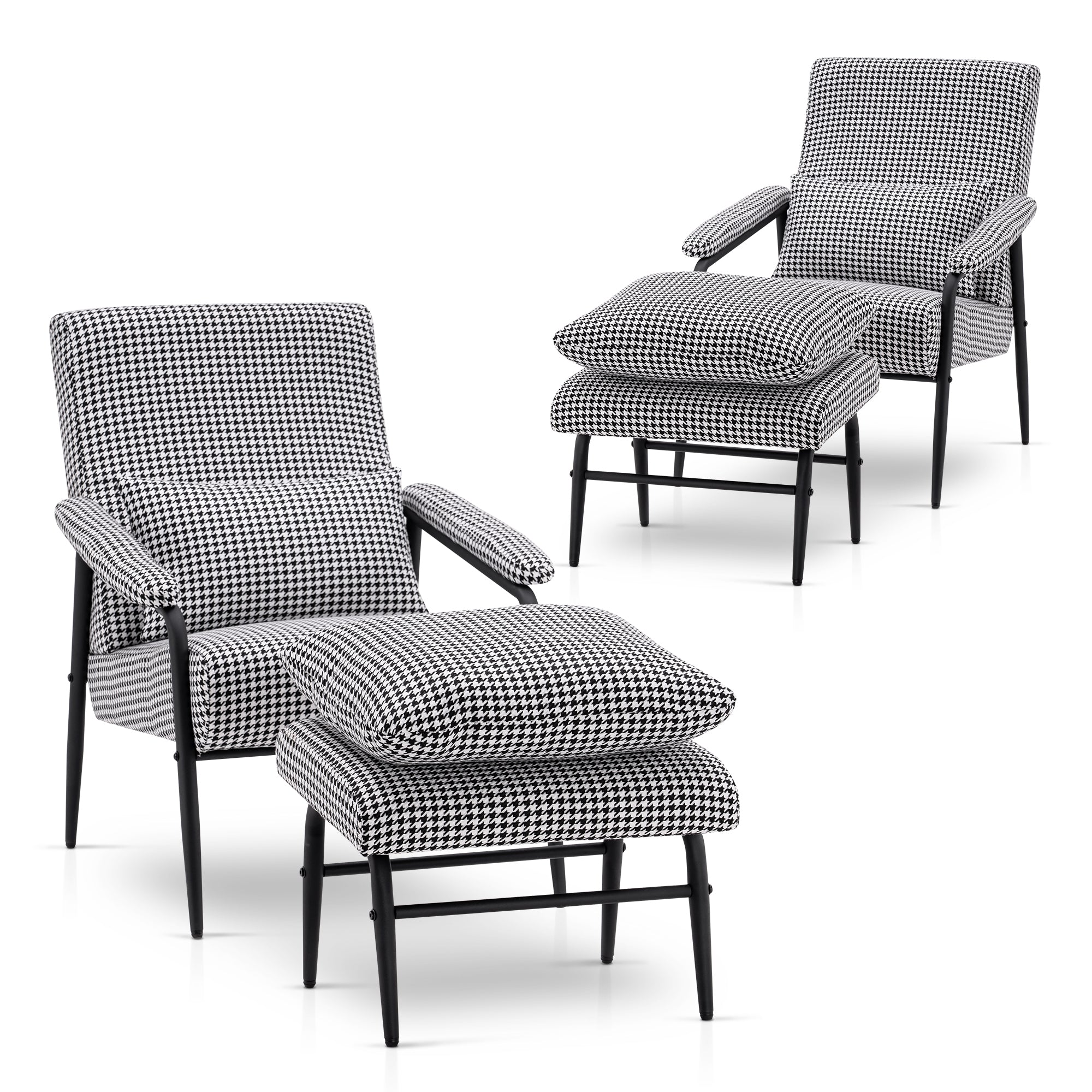 Accent Chair with Ottoman, Fabric 4123