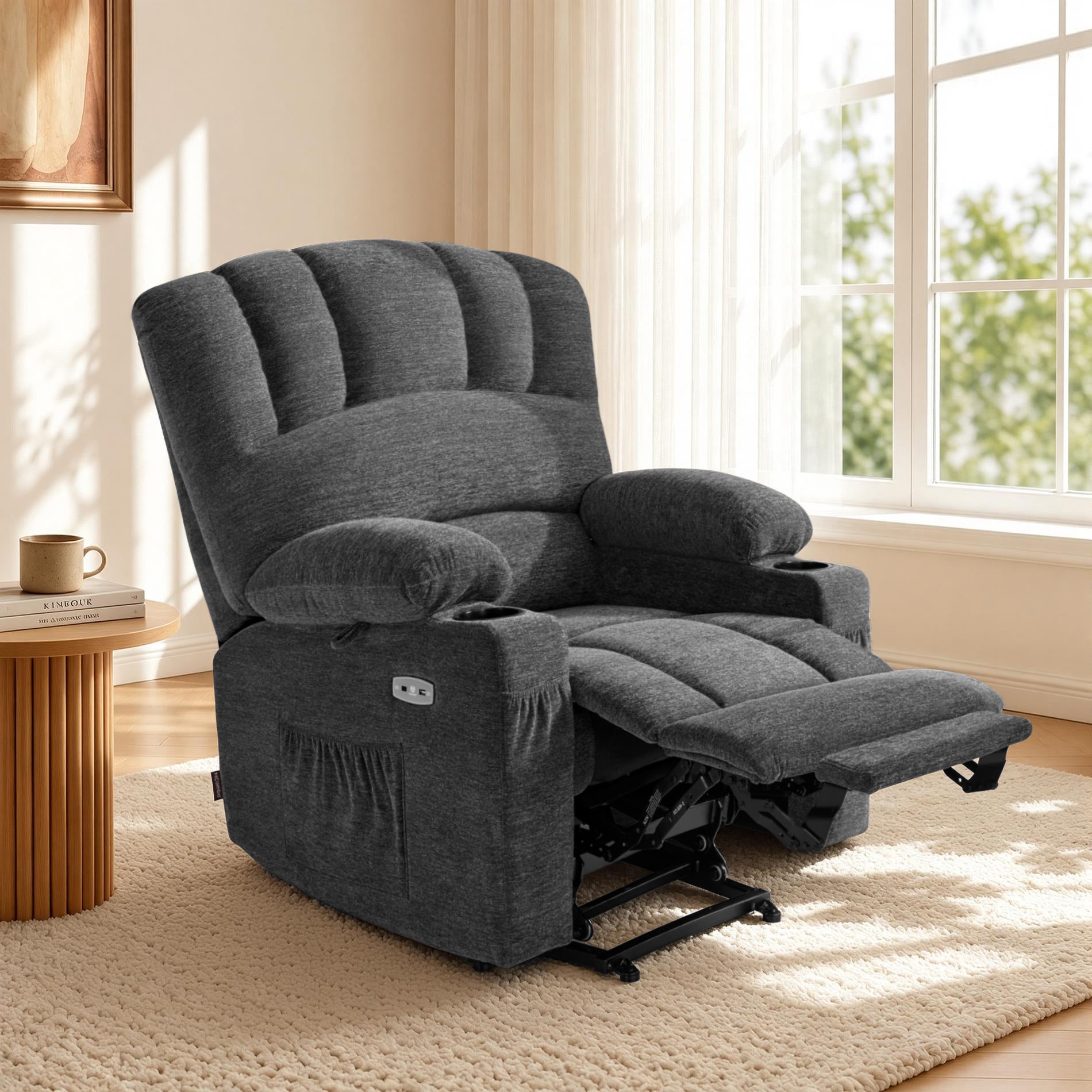 Power Lift Recliner Chair, Massage and Heat, Fabric 7095|7099|R7092|R7096