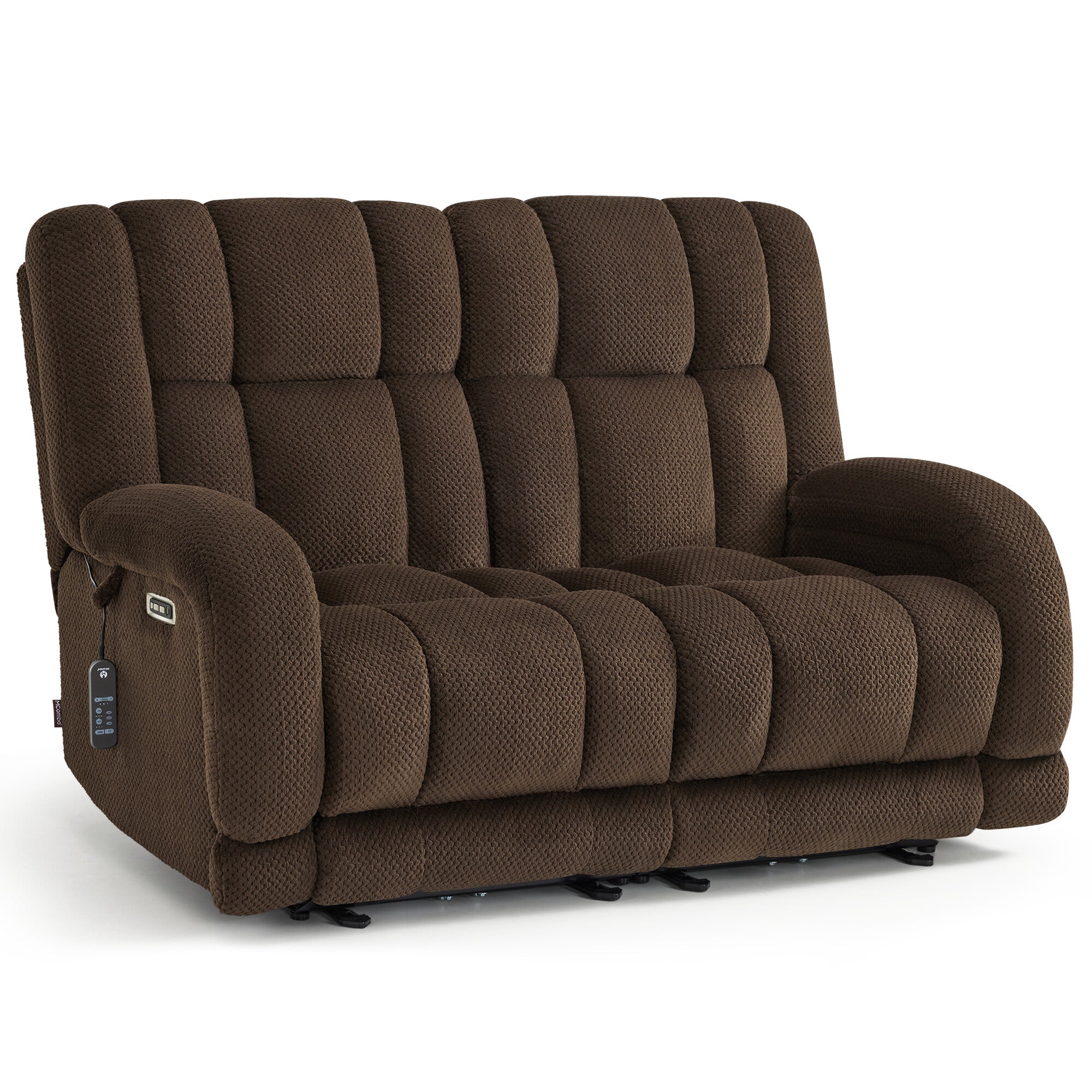 Power Reclining Loveseat with Heat and Massage, Fabric 6855 – MCombo