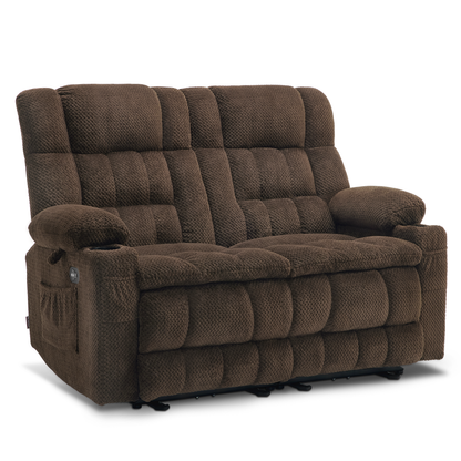 Power Reclining Loveseat with Heat and Massage, Fabric 6314|6316M3