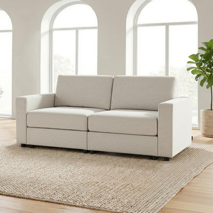Oversized Sectional Sofa with 26" Deep Seat, Storage Ottoman, Pet-Friendly Fabric S6366