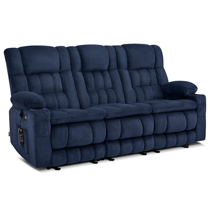 Power Reclining Loveseat with Heat and Massage, Fabric RS6314