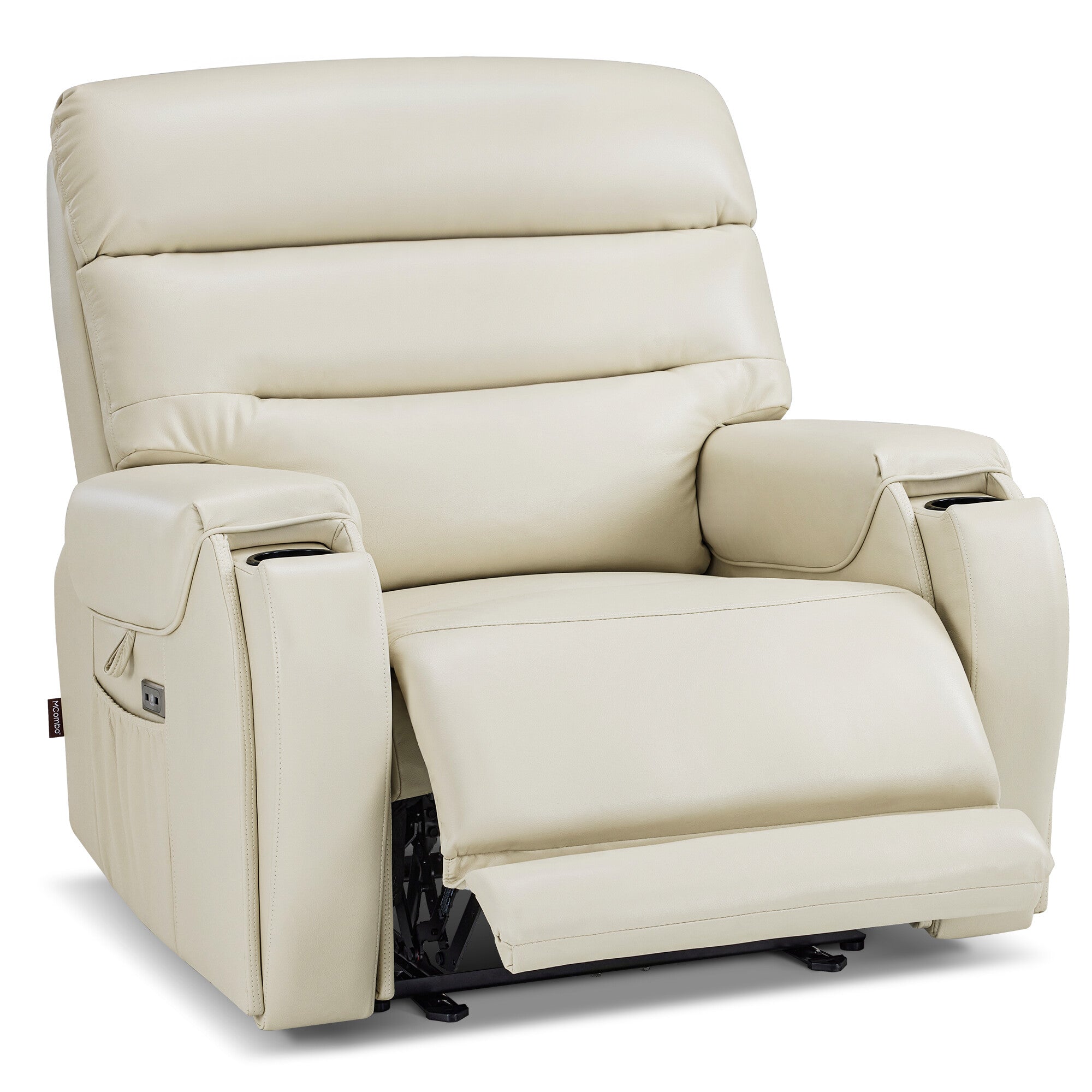 Oversized Power Recliner Chair with Adjustable Headrest, Zero Gravity Recliner with Heat & Vibration Massage, USB & Type C Ports, Cup Holders 6186