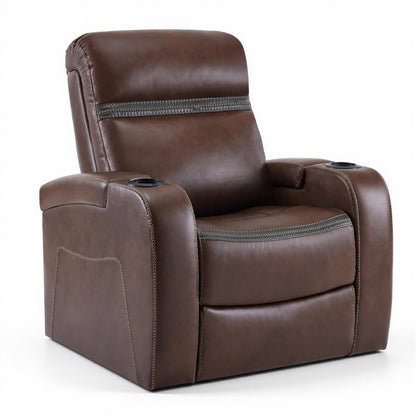 Power Recliner Chair, Home Theater Seating, Faux Leather HTS400