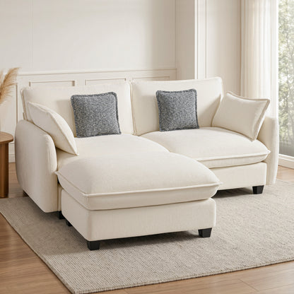 Oversized Cloud Modular Sectional Sofa, FSC Certified Sectional Couches with Ottoman for Living Room S0701
