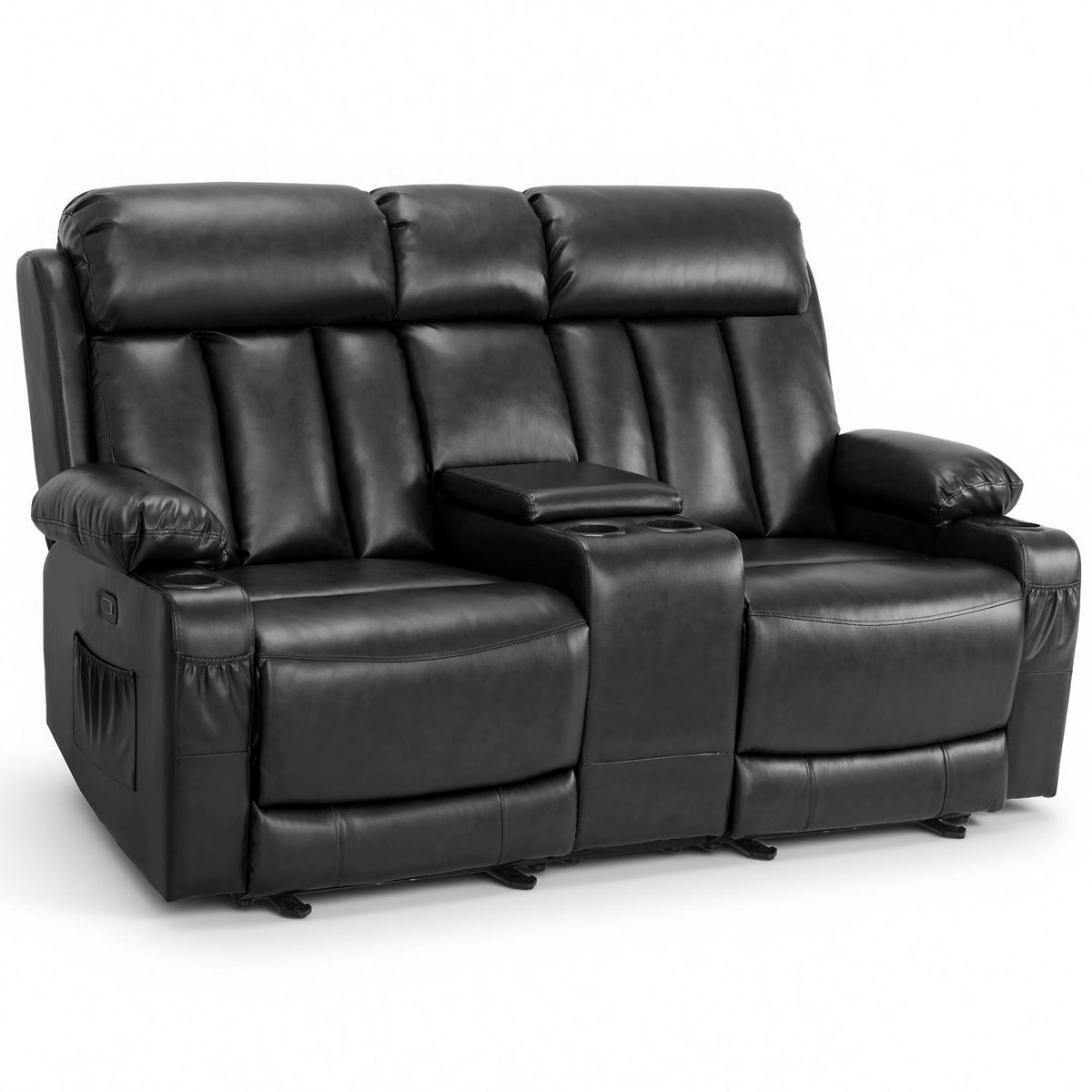71 in Reclining Loveseat with Console, Heat & Massage 6095