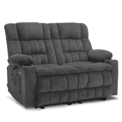 Power Reclining Loveseat with Heat and Massage, Fabric 6314|6316M3