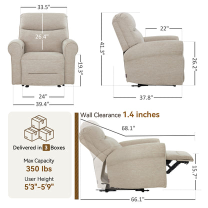 Power Wall Hugger Recliner Chair, Fabric/Faux Leather PR630 PR520