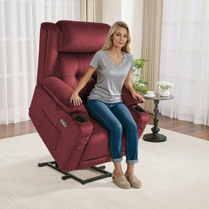 Power Lift Recliner Chair, Triple Motor, Massage and Heat, Fabric 7661|7662|7664
