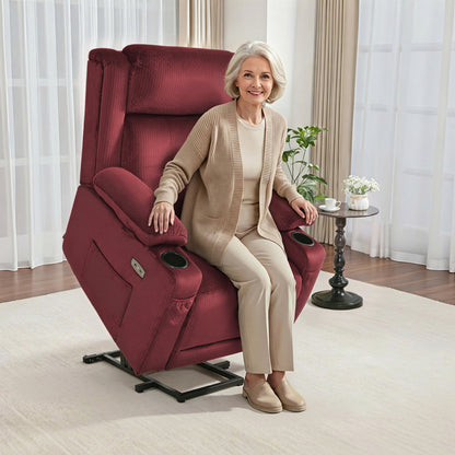 Power Lift Recliner Chair, Triple Motor, Massage and Heat, Fabric 7661|7662|7664