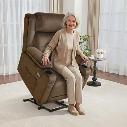 Power Lift Recliner Chair, Triple Motor, Massage and Heat, Fabric 7661|7662|7664