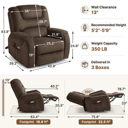 4-Motor Power Lift Recliner with Power Lumbar & Headrest R7558