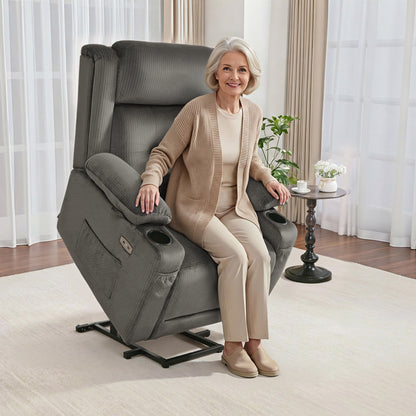 Power Lift Recliner Chair, Triple Motor, Massage and Heat, Fabric 7661|7662|7664