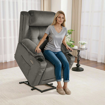 Power Lift Recliner Chair, Triple Motor, Massage and Heat, Fabric 7661|7662|7664